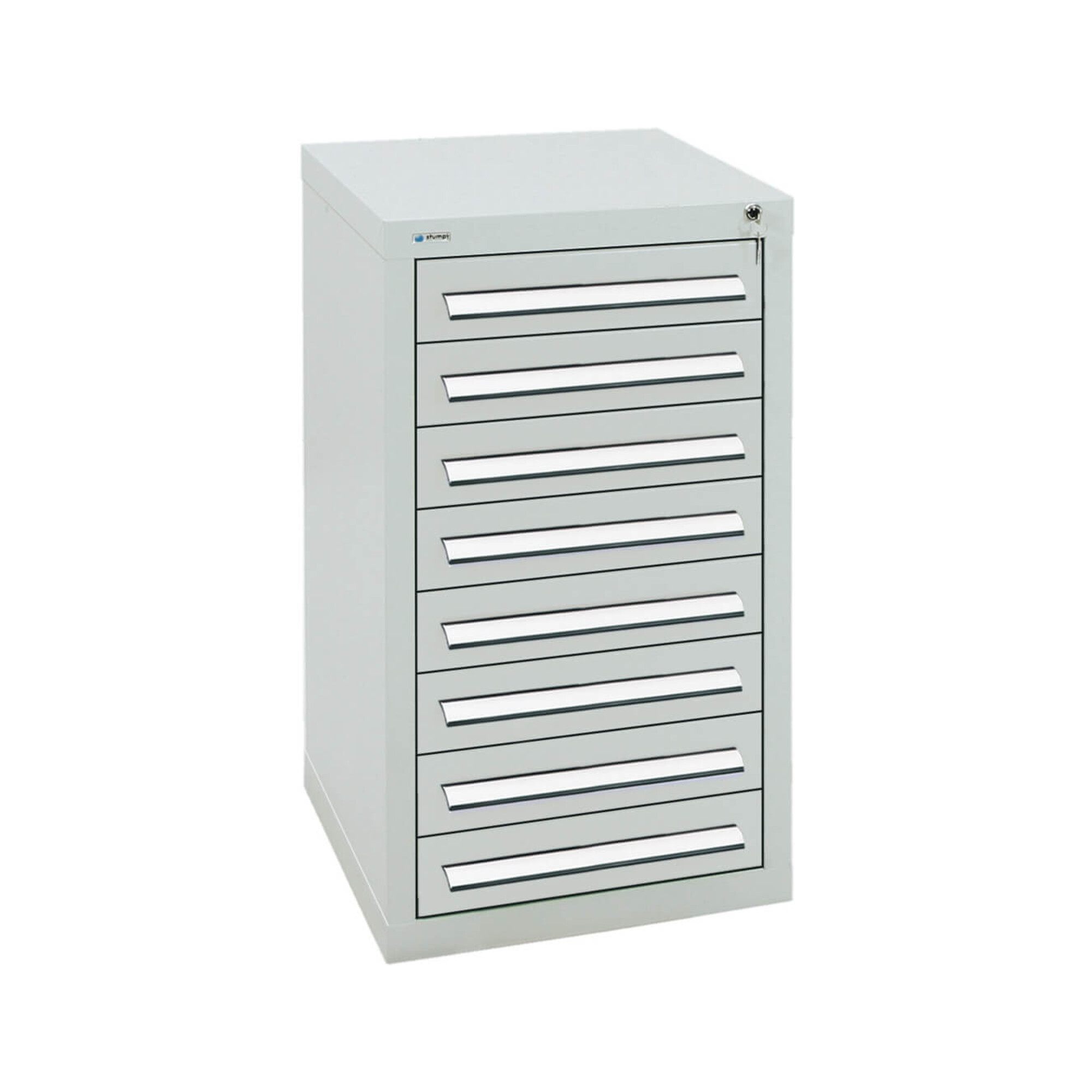 Stumpf Schubladenschrank Serie T-100/35-1, 8 Schubladen lichtgrau (8x100mm) ; Stumpf Metall