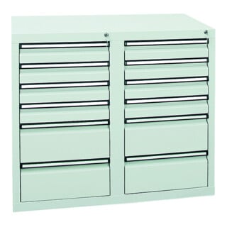 Stumpf Schubladenschrank Serie T-100/35-1, RAL 7035/7016, 13 Schubladen