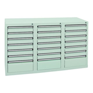 Stumpf Schubladenschrank Serie T-100/35-1, RAL 7035/7016, 17 Schubladen