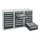 Stumpf Schubladenschrank Serie T-100/35-1, RAL 7035/7016, 21 Schubladen