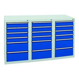 Stumpf Schubladenschrank Serie T-100/35-1, RAL 7035/7016, 26 Schubladen