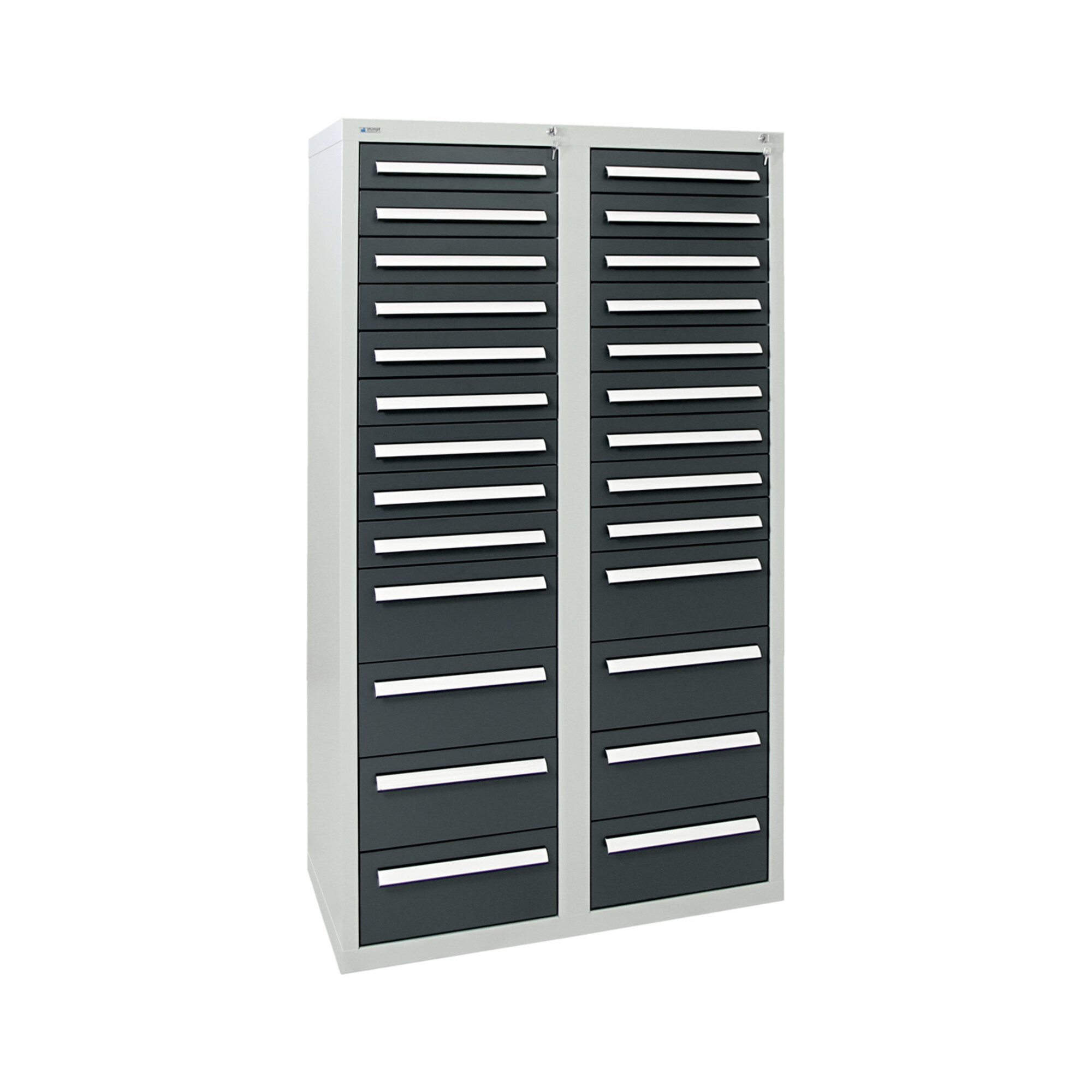 Stumpf Schubladenschrank Serie T-100/35-1, RAL 7035/7016, 26 Schubladen ; Stumpf Metall