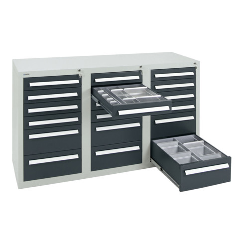 Stumpf Schubladenschrank Serie T-100/35-1, RAL 7035/7016,