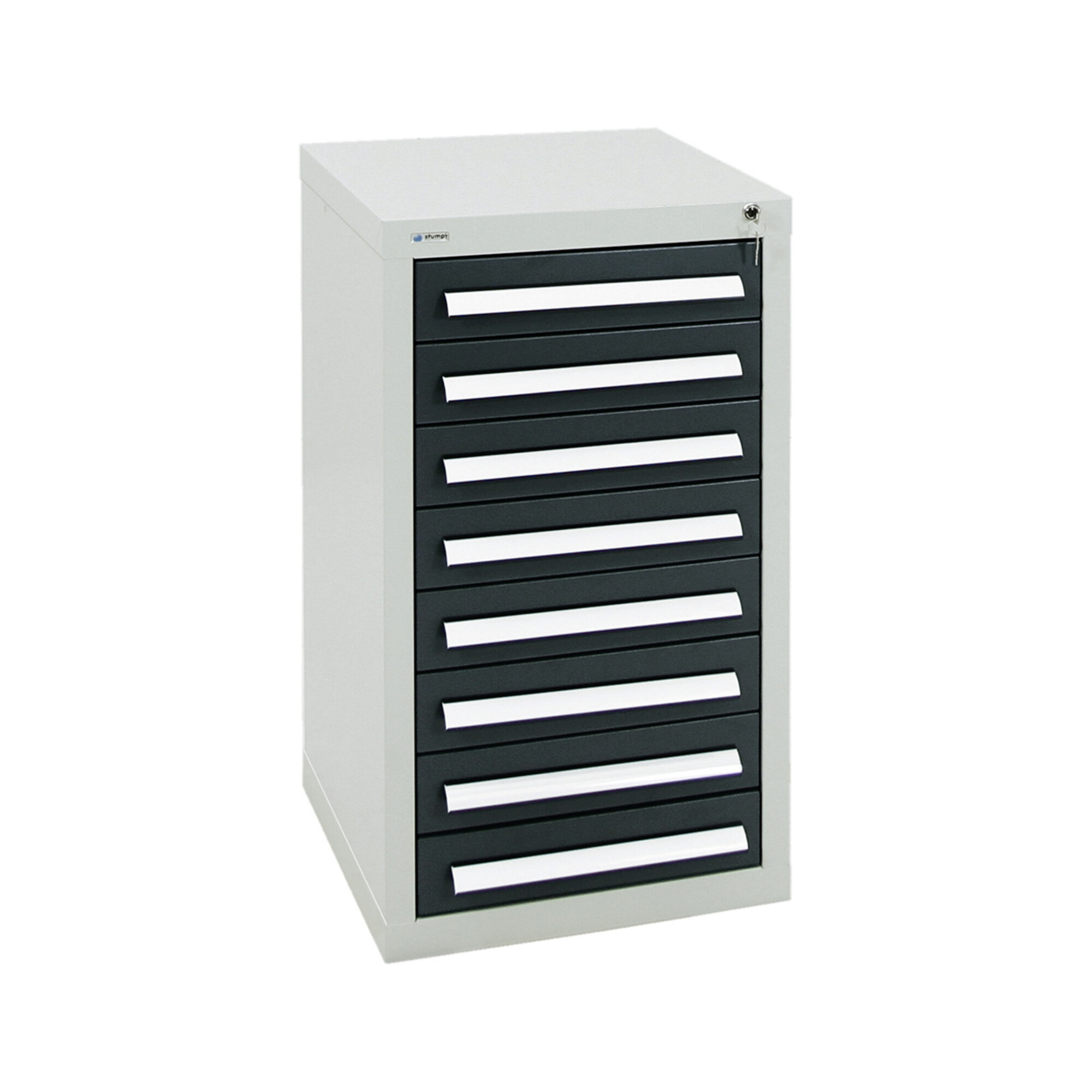 Stumpf Schubladenschrank Serie T-100/35-1, RAL 7035/7016, 8 Schubladen ; Stumpf Metall