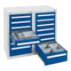 Stumpf Schubladenschrank Serie T-100/35-2, 14 Schubladen enzianblau (12x100, 2x200mm)-3