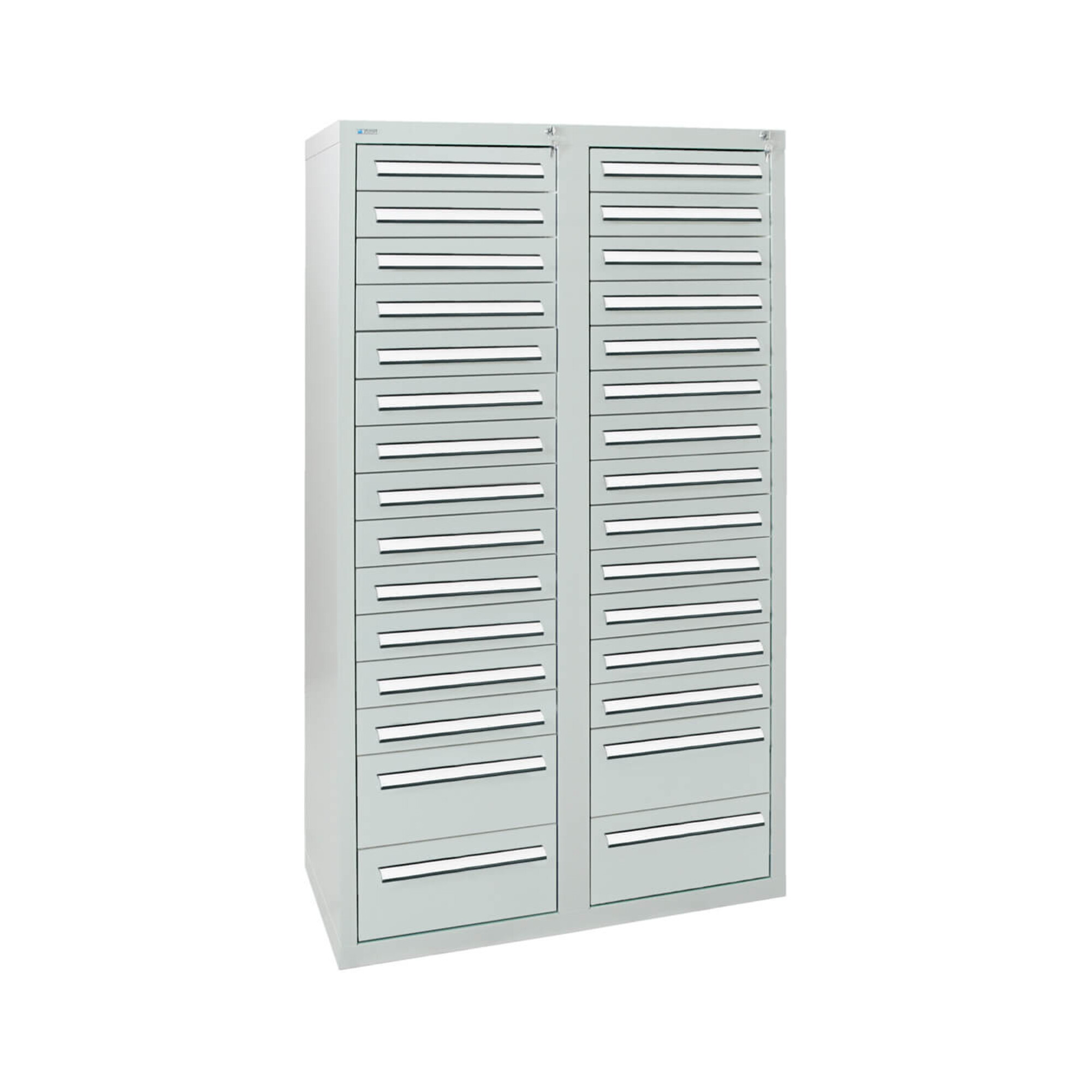Stumpf Schubladenschrank Serie T-100/35-4, 30 Schubladen lichtgrau (26x100, 4x200mm) ; Stumpf Metall