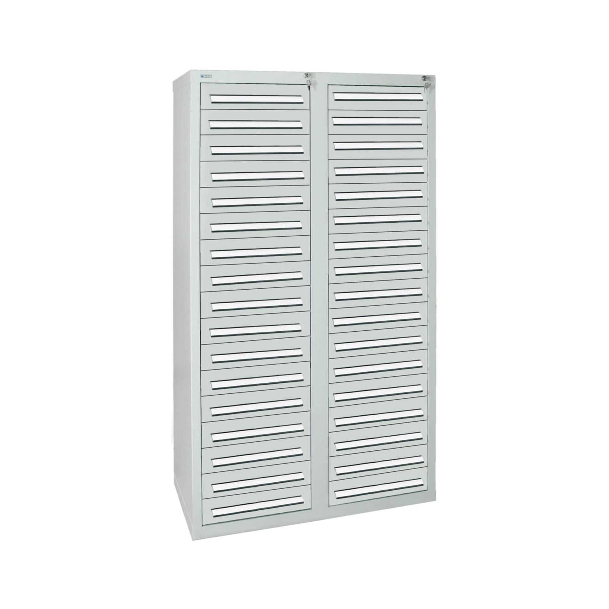Stumpf Schubladenschrank Serie T-100/35-4, 34 Schubladen lichtgrau (34x100mm) ; Stumpf Metall