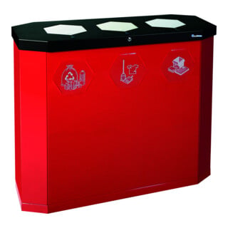 Stumpf Station de recyclage métal 3 compartiments 3 x 45 litres bleu ultramarin métallique
