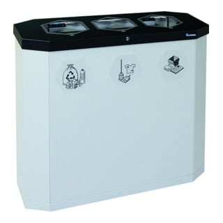 Stumpf Station de recyclage métal 3 compartiments 3 x 45 litres rubis rouge