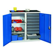 Stumpf Werkzeug- und Materialschrank 3000, RAL 7035/7016, 9 Schubladen, 2 Wannen
