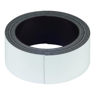 suki Bande magnétique inscriptible 2,5 m x 30 mm, blanc Contenu : 1