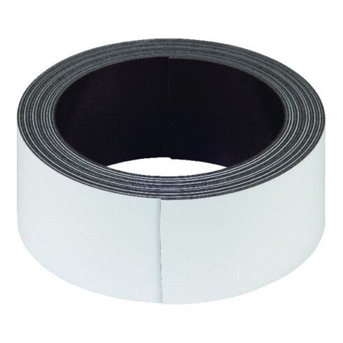 suki Bande magnétique inscriptible 2,5 m x 30 mm, blanc Contenu : 1