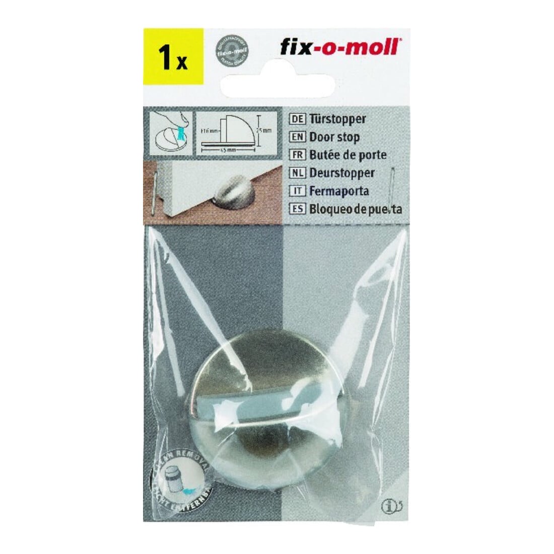 suki Butoir de porte métal, Ø 45 x H 25 mm, auto-adhésif, poli, contenu : 1