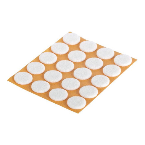 suki Patins en feutre, diamètre 17 mm, autocollants, blanc Contenu : 20