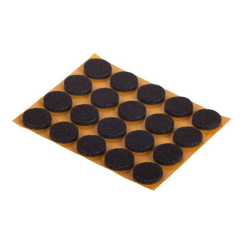 suki Patins en feutre, diamètre 17 mm, autocollants, marron, lot de 20