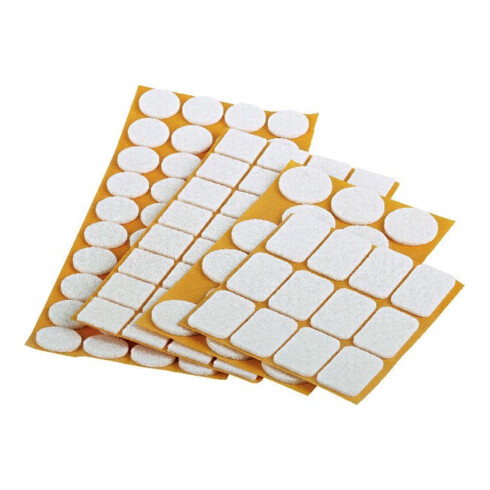 suki Set de 100 patins en feutre autocollants, blanc