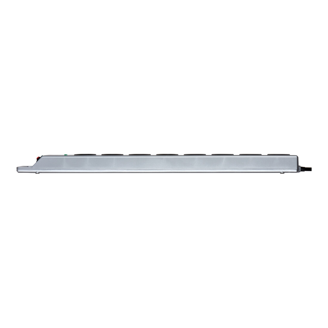 Super-Solid 13.500A overspanningsbeveiligings stekkerdoos strip 8-voudig zilver 2,5m H05VV-F 3G1,5