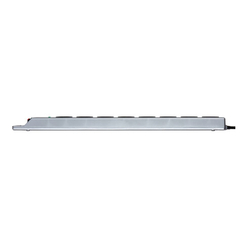Super-Solid 13.500A overspanningsbeveiligings stekkerdoos strip 8-voudig zilver 2,5m H05VV-F 3G1,5