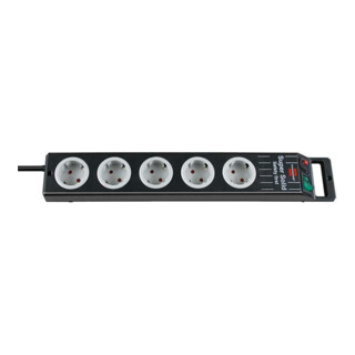 Super-Solid-Line Steckdosenleiste 5-fach schwarz 2,5m H05VV-F 3G1,5