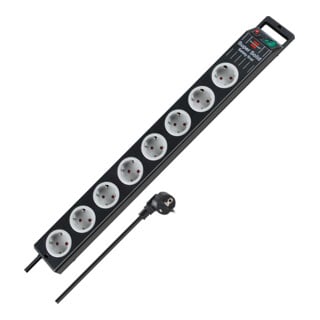 Super-Solid Line Steckdosenleiste 8-fach schwarz 2,5m H05VV-F 3G1,5