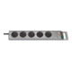 Super-Solid-Line stekkerdoos 5-voudig zilver 2,5m H05VV-F 3G1,5-1