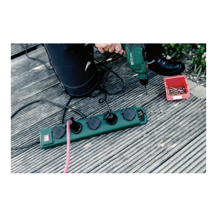 Super-Solid SL 554 DE IP54 Tuinstekkerdoos 5-voudig 5m H07RN-F 3G1.5