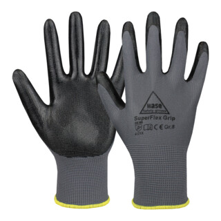 Gants de montage Hase Superflex Grip en polyester/nitrile
