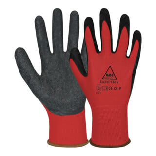 Gant de montage Hase Superflex rouge, polyamide/latex