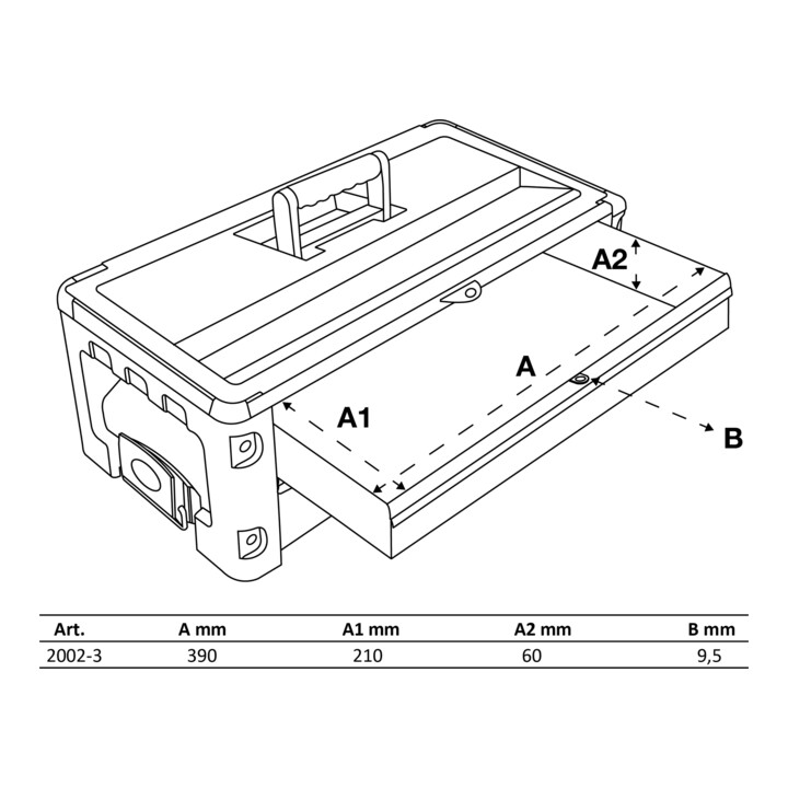 Supplément de caisse à outils à coque dure BGS 2 tiroirs, pour art. 2002