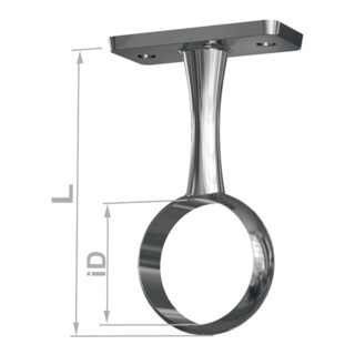 Support central 11131 Zinc pression argent support plafond D.20mm