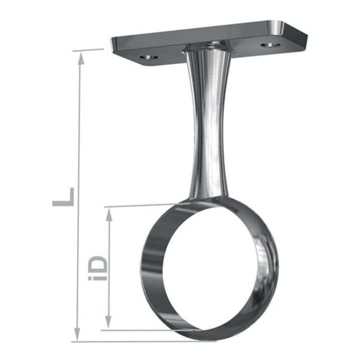Support central 11131 Zinc pression argent support plafond D.20mm