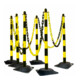 Support d'avertissement Moravia avec pied en caoutchouc dur noir/jaune Chaîne de 10 m + connecteur + crochet 6 pcs.-1