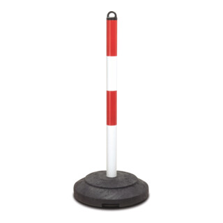 Support d'avertissement Moravia EXTERNE 60 x 1000 mm rouge/blanc + œilleton et pied de recyclage