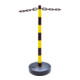 Support d'avertissement Moravia noir clair/jaune 40 x 870 mm avec socle rond + support à remplir-1