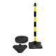 Support d'avertissement Moravia noir clair/jaune 40 x 870 mm avec socle rond + support à remplir