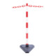 Support d'avertissement Moravia rouge clair/blanc 40 x 870 mm base triangulaire + pied en béton rempli-2