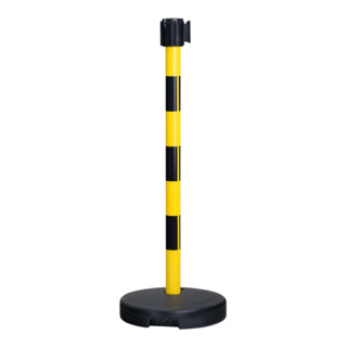 Support d'avertissement pour ceinture Moravia BASIC avec bande hachurée noir/jaune Longueur 3000 mm, 50 x 950 mm