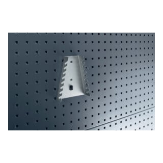 Support de clés H180xl70/145xP40mm nbre.attachements 8 vert. p. panneaux perforé