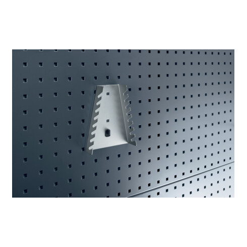 Support de clés H180xl70/145xP40mm nbre.attachements 8 vert. p. panneaux perforé