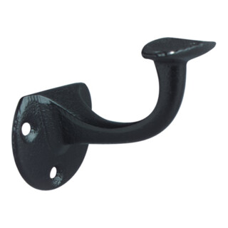 Support de main courante DENI fonte noire laqué noir Plaque murale D.53mm support courbé