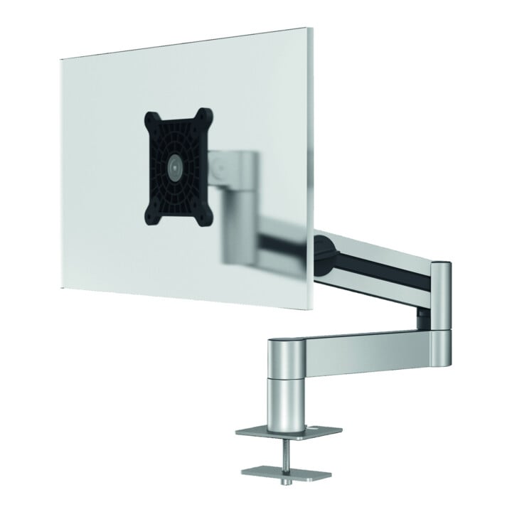 Support de moniteur Durable avec bras pour 1 moniteur, traversée de table, argent métallique