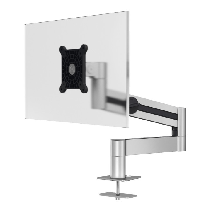 Support de moniteur Durable avec bras pour 1 moniteur, traversée de table, argent métallique