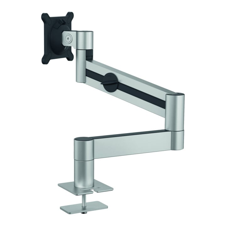 Support de moniteur Durable avec bras pour 1 moniteur, traversée de table, argent métallique