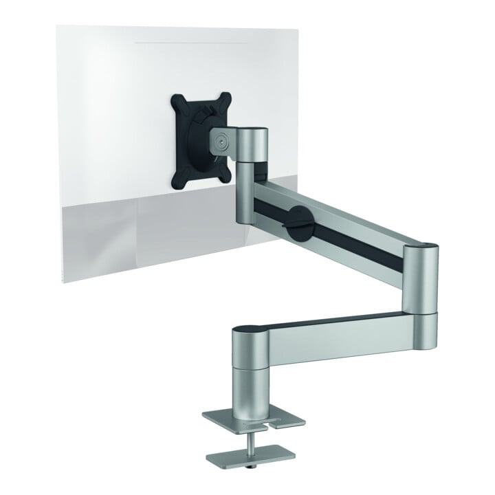 Support de moniteur Durable avec bras pour 1 moniteur, traversée de table, argent métallique