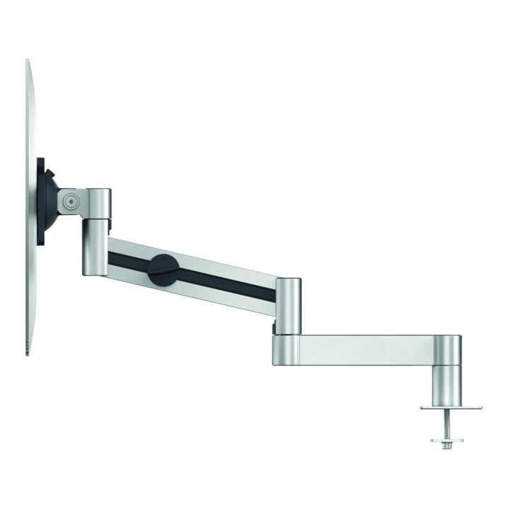 Support de moniteur Durable avec bras pour 1 moniteur, traversée de table, argent métallique