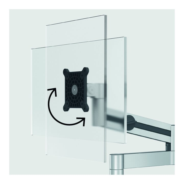 Support de moniteur Durable avec bras pour 1 moniteur, traversée de table, argent métallique