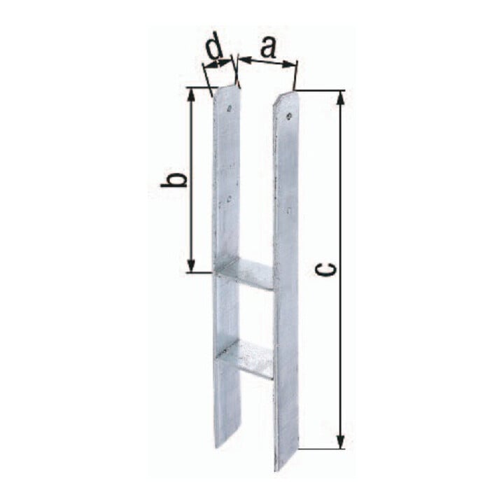Support de poteau H ETA-10/0210 141x300x600x600x60mm STA non traité TZN GAH