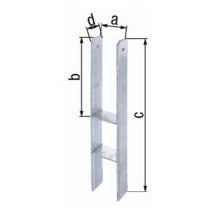 Support de poteau H ETA-10/0210 81x300x600x600x60mm STA brut TZN GAH