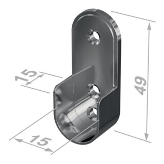 Support de tube d'armoire 11121 Support mural en zinc nickel moulé sous pression 30x15