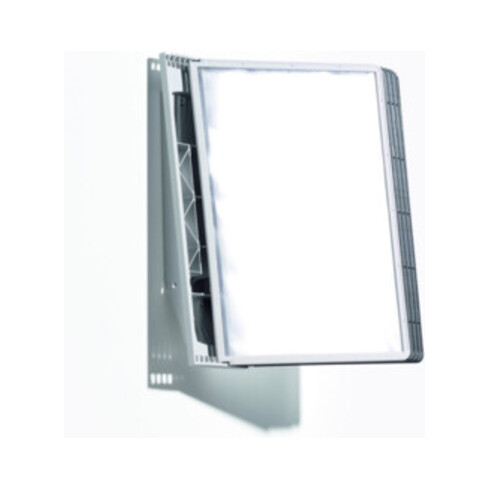 Support mural 10 tableaux de présentation noir/gris polyamide avec cadre profilé